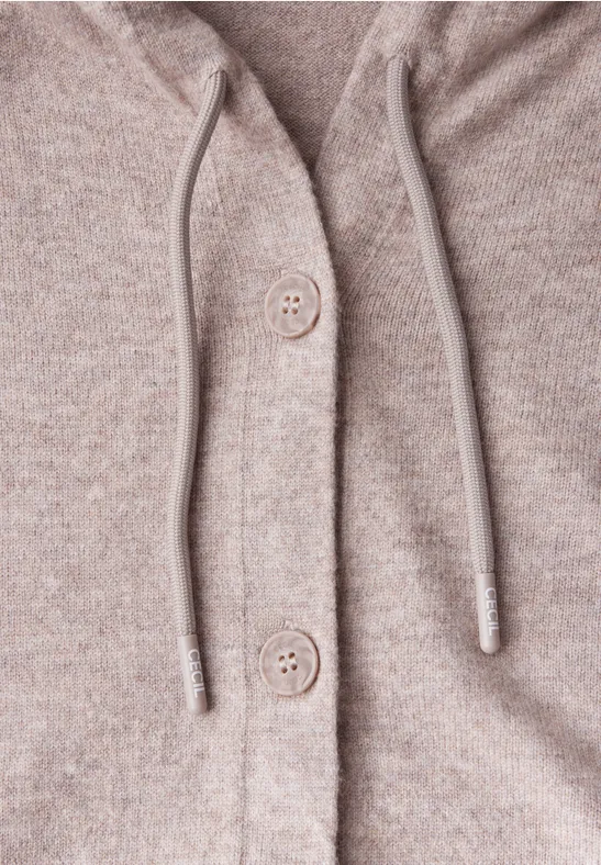 Veste en tricot avec capuche milky caramel melange