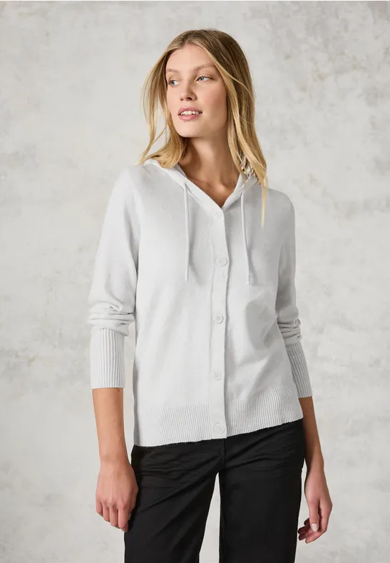Strickjacke mit Kapuze soft silver melange