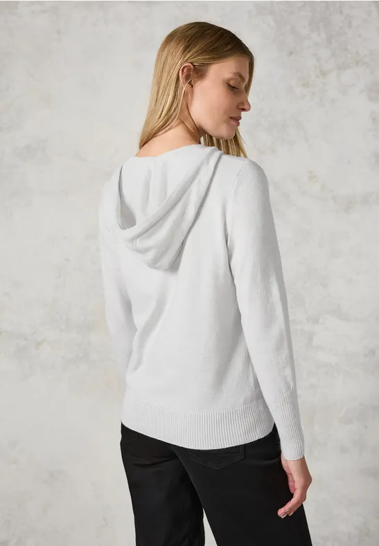 Strickjacke mit Kapuze soft silver melange