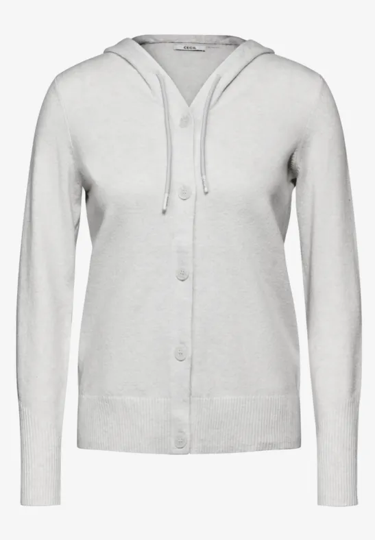 Strickjacke mit Kapuze soft silver melange