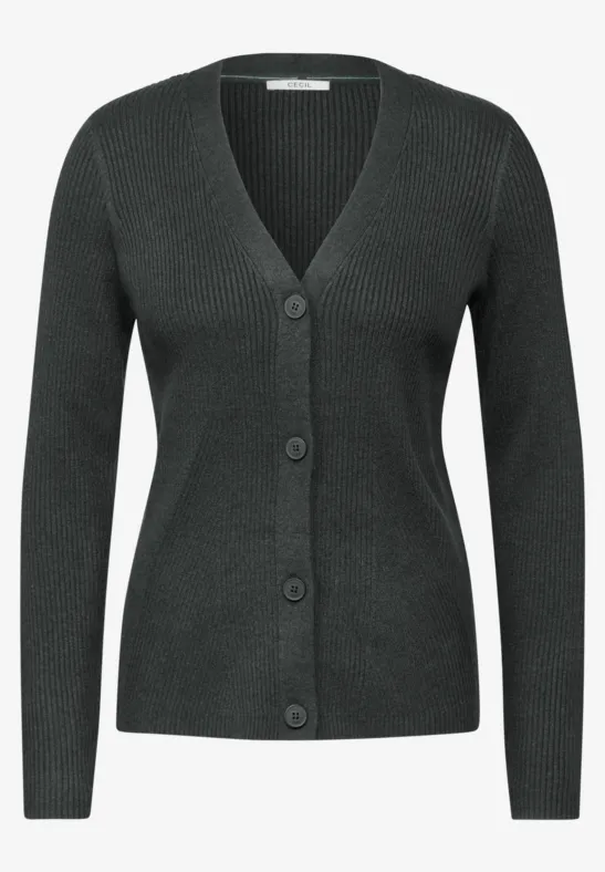 Cardigan avec structure côtelée active khaki melange