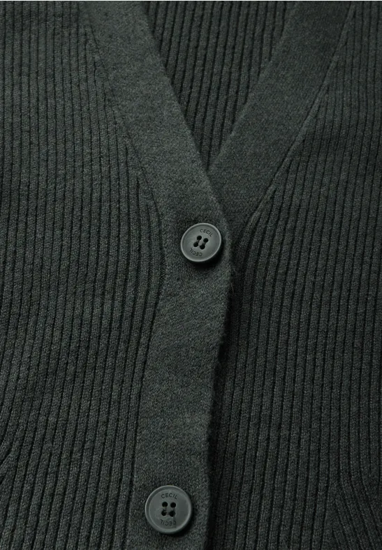 Cardigan avec structure côtelée active khaki melange
