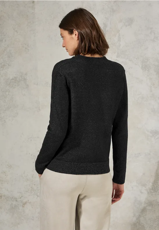 Cardigan à structure mixte black melange