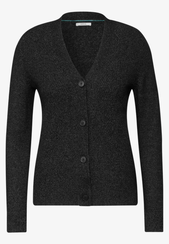 Cardigan à structure mixte black melange