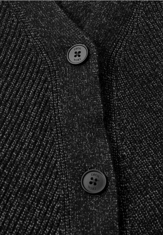 Cardigan à structure mixte black melange