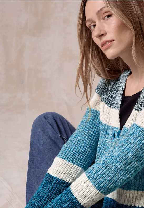 Cardigan mouliné celestial aqua blue