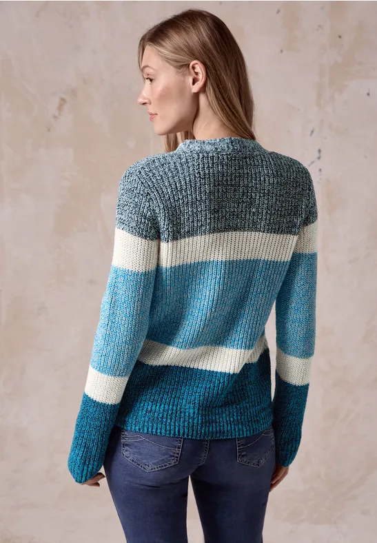 Cardigan mouliné celestial aqua blue