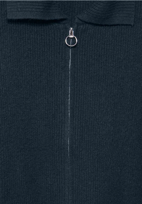 Ärmellose Strickjacke oil blue