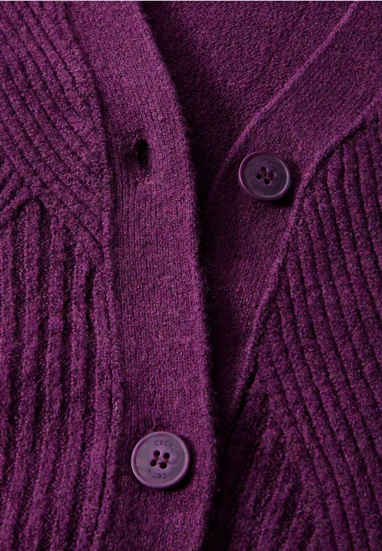 Cardigan mit Strickmuster beloved berry melange
