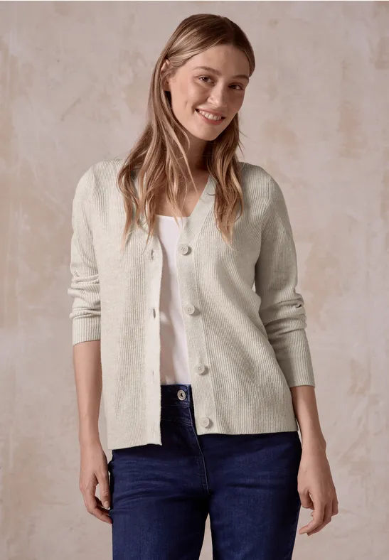Cardigan avec motif tricoté alabaster beige melange