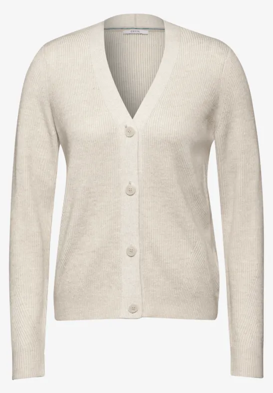 Cardigan avec motif tricoté alabaster beige melange