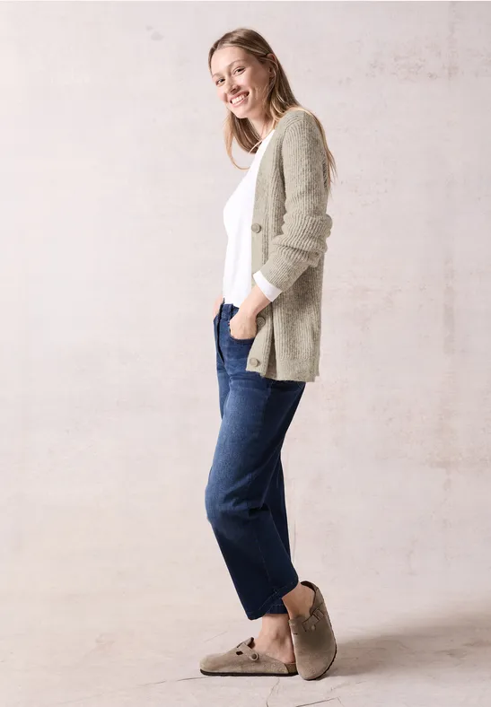 Cardigan im Melange-Look alabaster beige melange