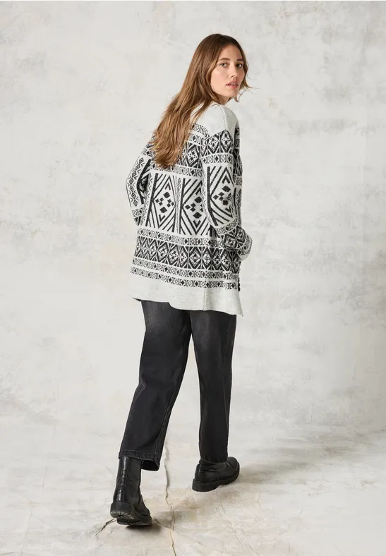 Cardigan à motifs soft silver melange