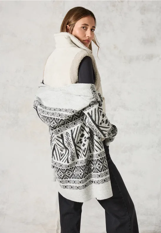 Cardigan à motifs soft silver melange