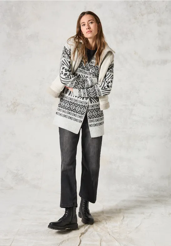Cardigan à motifs soft silver melange