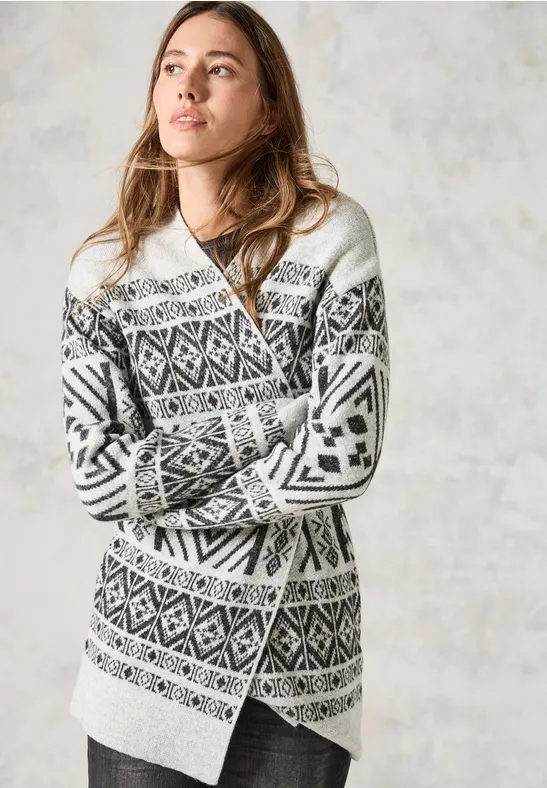 Cardigan à motifs soft silver melange