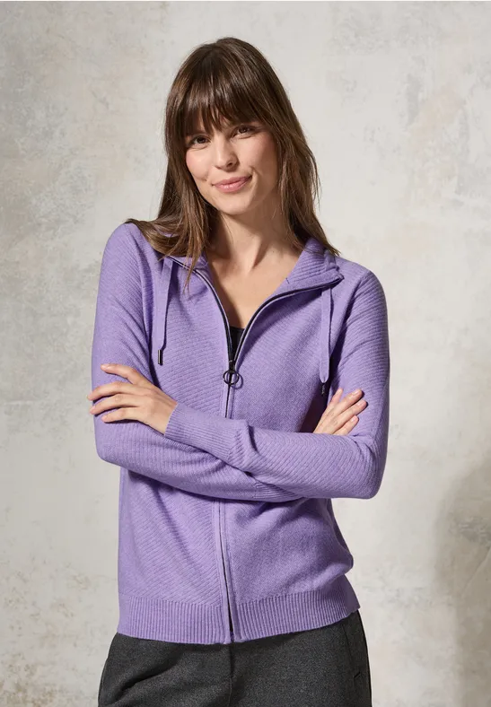 Struktur-Cardigan lilac melange