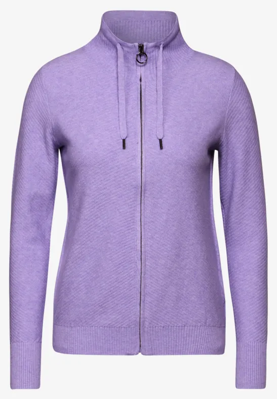 Struktur-Cardigan lilac melange