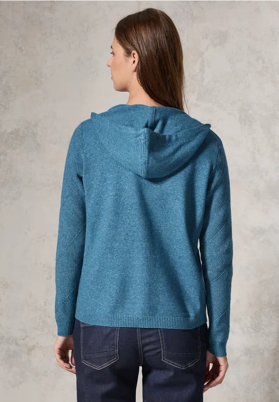 Cardigan mit Kapuze aqua melange