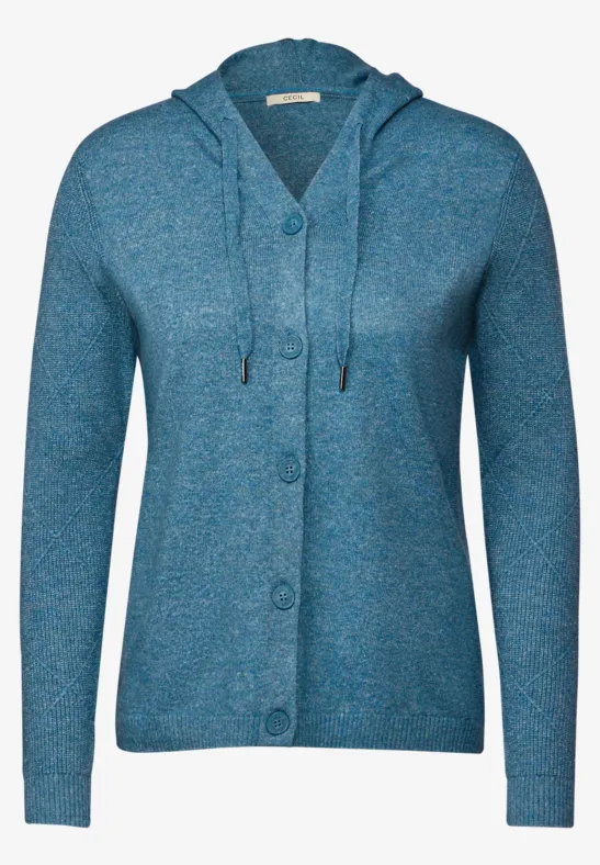 Cardigan mit Kapuze aqua melange