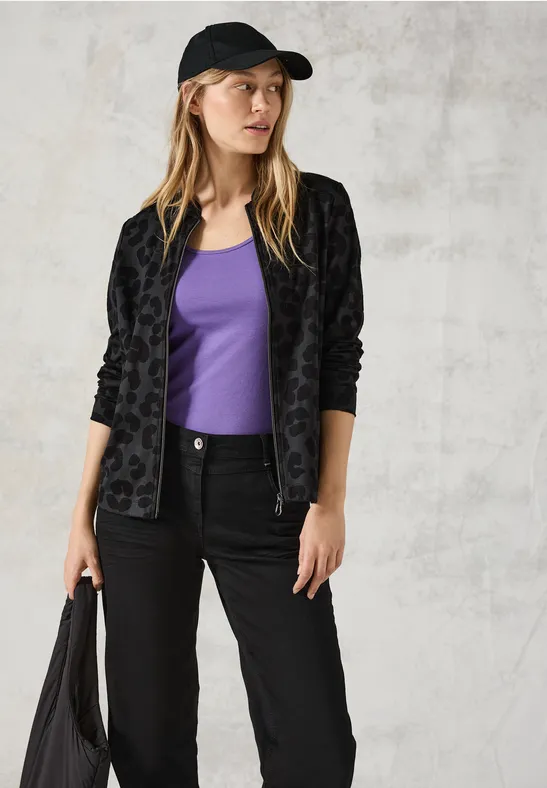 Leo-Jaquard-Jacke Black