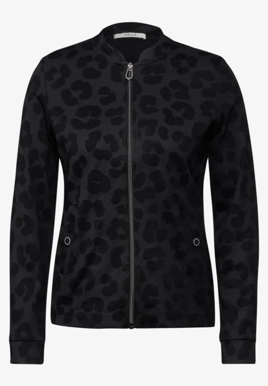 Leo-Jaquard-Jacke Black