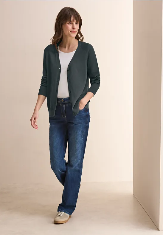 V-Neck Cardigan slate khaki