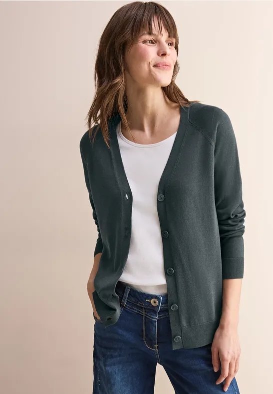 V-Neck Cardigan slate khaki