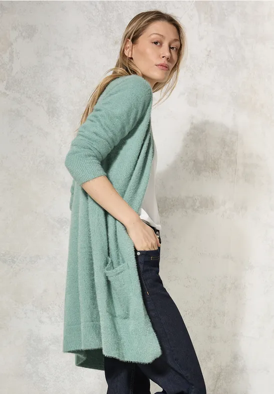 Fil à plumes Cardigan glaced green melange