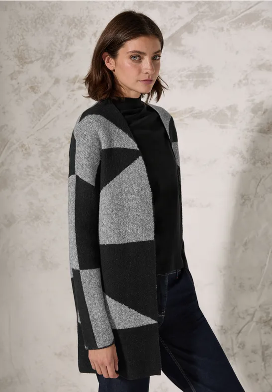Veste en tricot à motifs Black