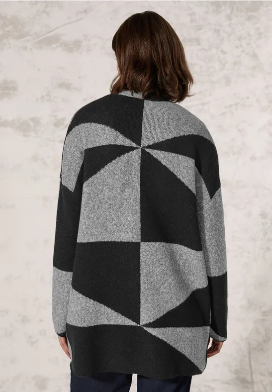 Veste en tricot à motifs Black