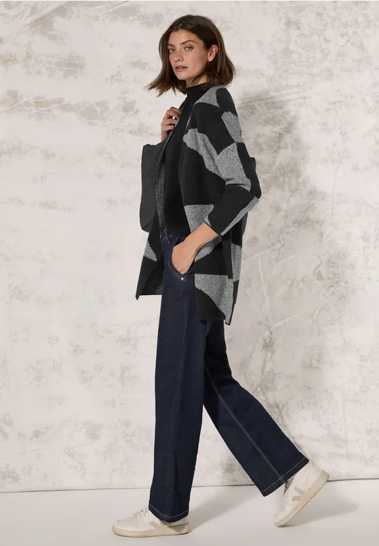 Veste en tricot à motifs Black