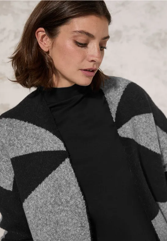 Veste en tricot à motifs Black