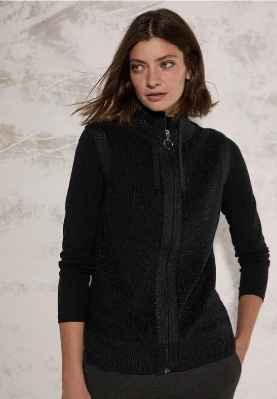 Gilet avec détails scintillants black lurex