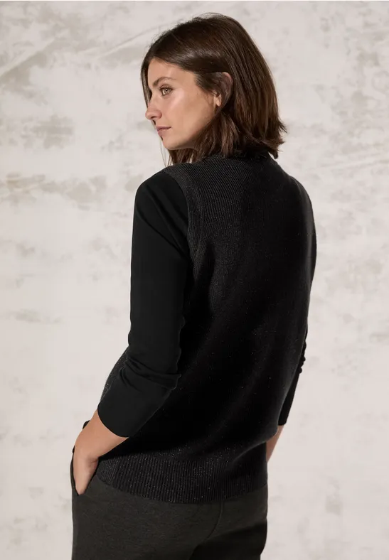 Gilet avec détails scintillants black lurex