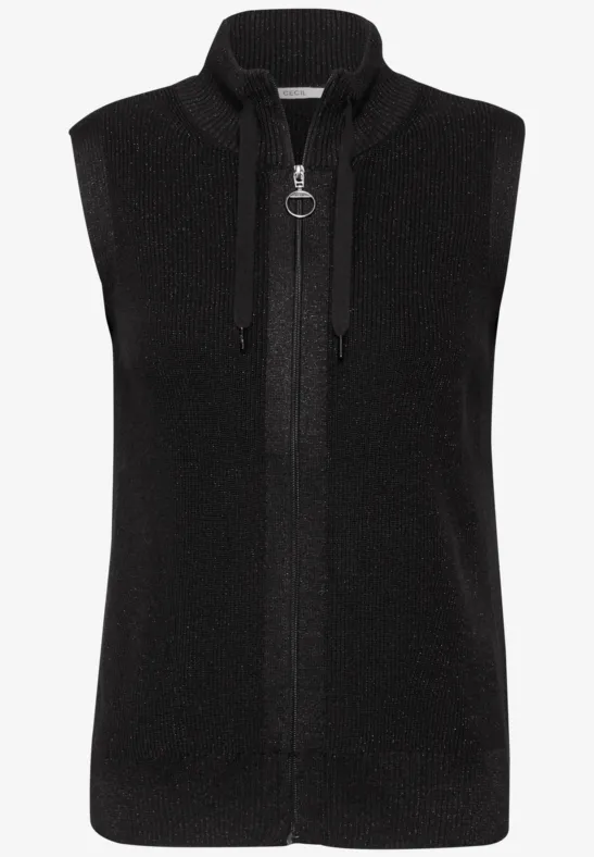 Gilet avec détails scintillants black lurex