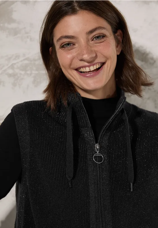 Gilet avec détails scintillants black lurex