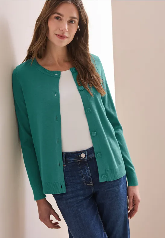 Cardigan avec patte de boutonnage sea green