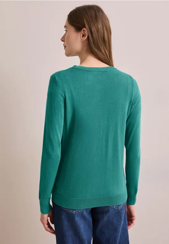 Cardigan avec patte de boutonnage sea green