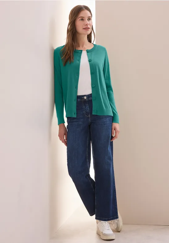 Cardigan avec patte de boutonnage sea green