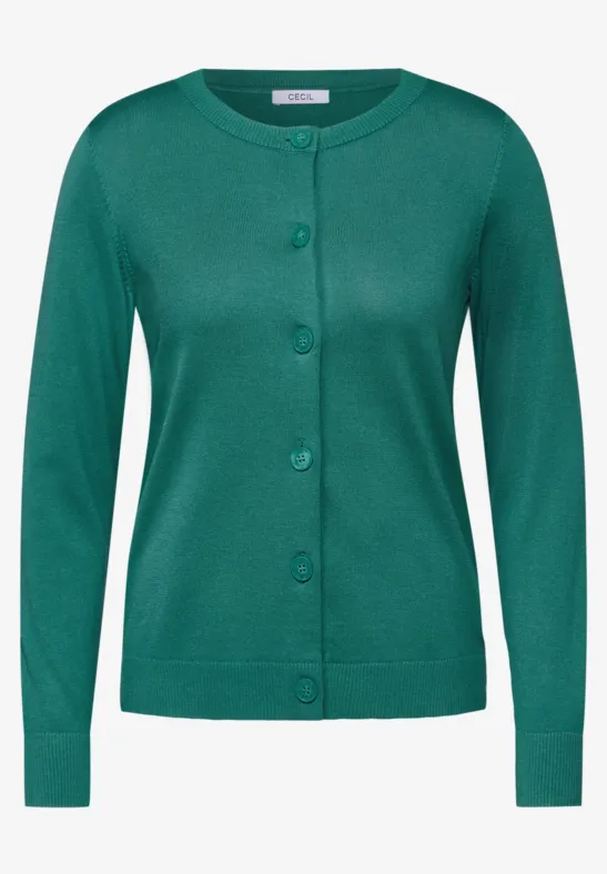 Cardigan avec patte de boutonnage sea green