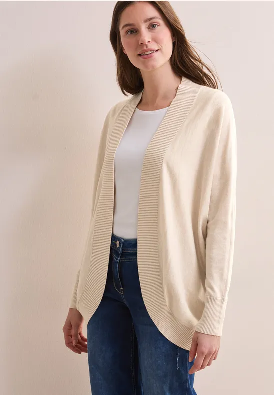 Długi kardigan Dolman pearl beige mel.