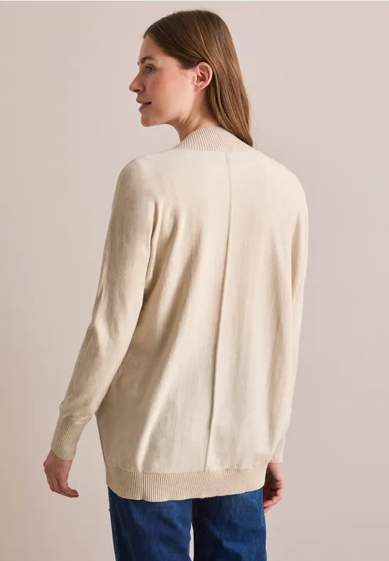 Długi kardigan Dolman pearl beige mel.