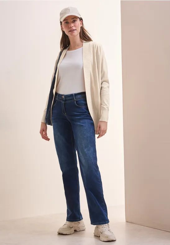 Długi kardigan Dolman pearl beige mel.