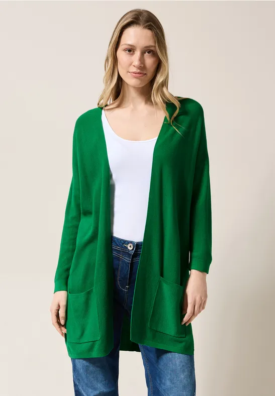 Cardigan ouvert en maille fine garden green