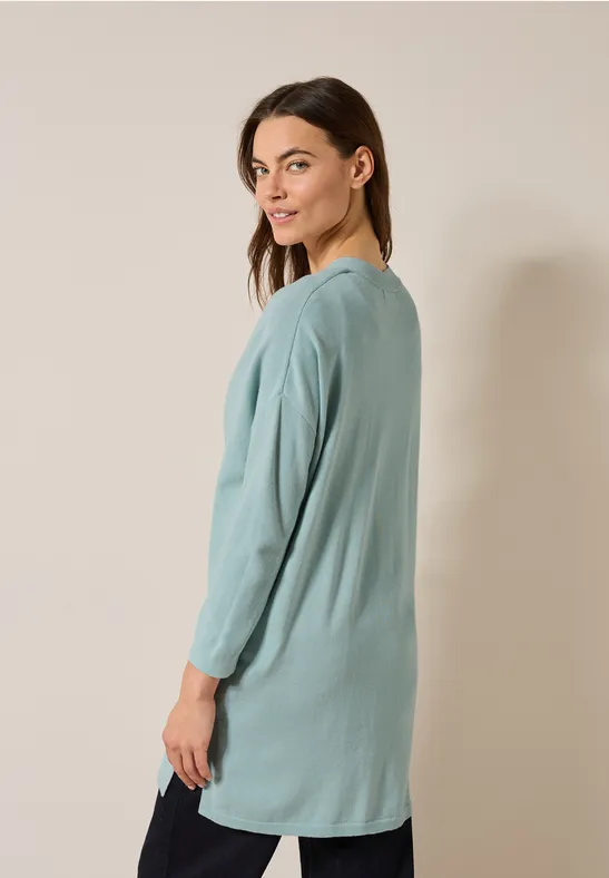 Offener Feinstrick Cardigan cool salvia green