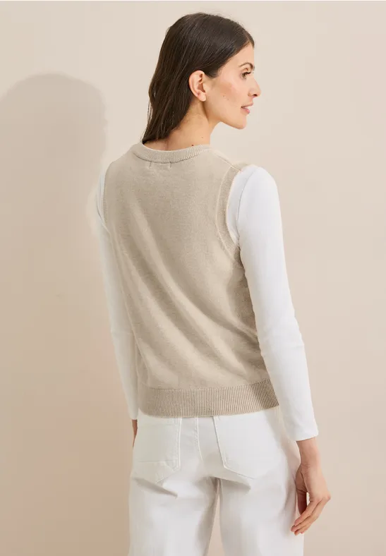 Feinstrick Weste desert beige melange