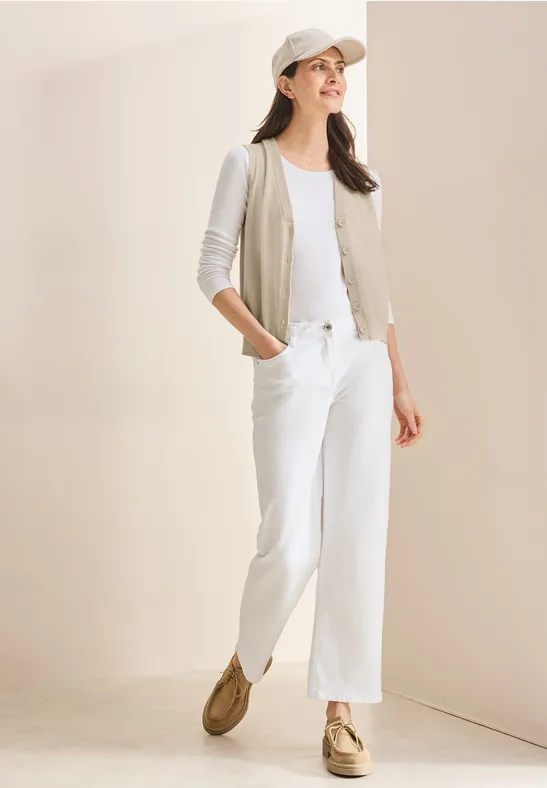 Feinstrick Weste desert beige melange