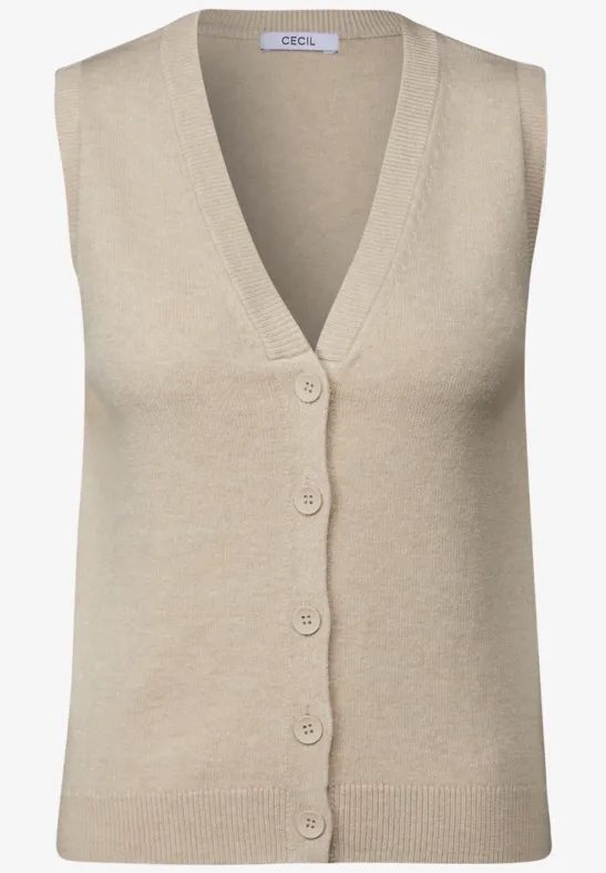 Feinstrick Weste desert beige melange