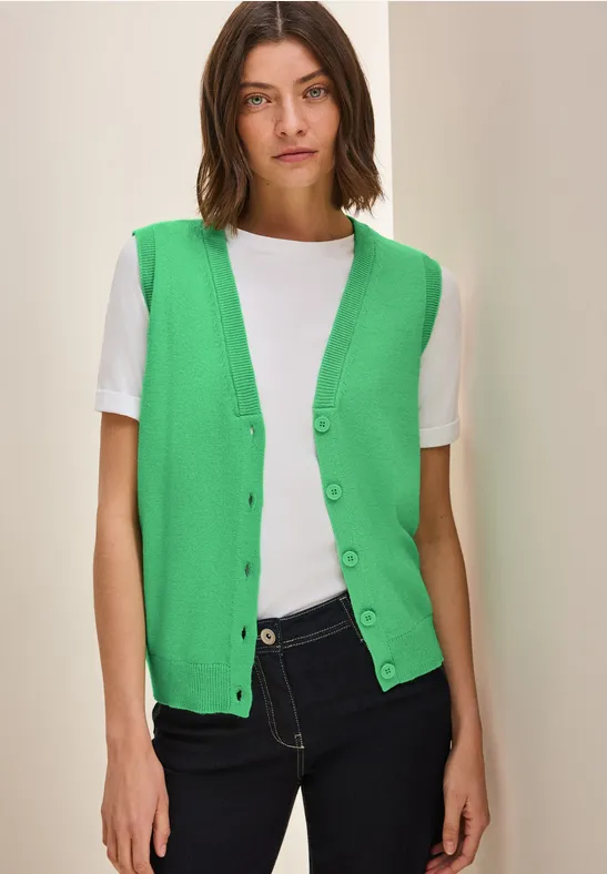 Gilet en maille fine iced neon green